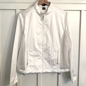 DKNY GOLF white with mesh sides modern bomber jacket windbreaker
